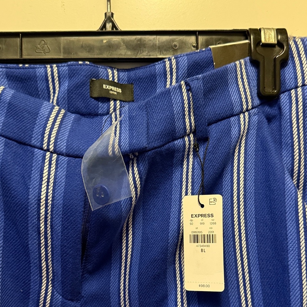 Express Blue and White Striped Pantsuit - Picture 3 of 3